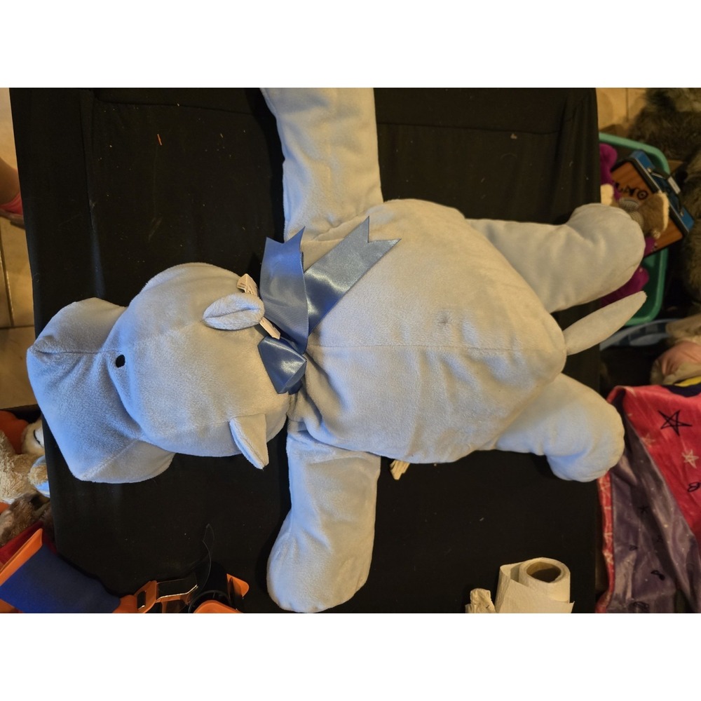 1991 North American Bear Flatopotamus Hippo Plush Blue Floppy 15" 1322 Stuffed